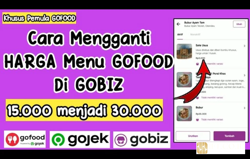 cara menaikkan harga di gofood