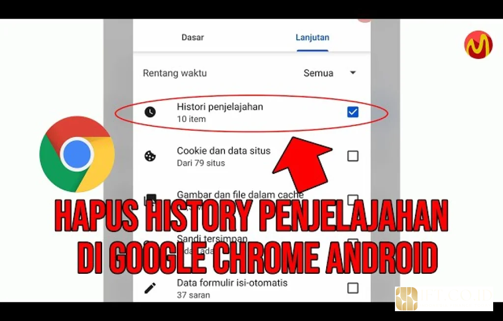 hapus history google