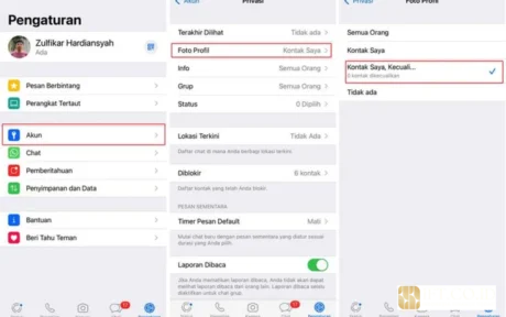 trik menyembunyikan foto profil WhatsApp